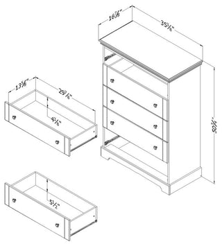 South Shore Avilla 5-Drawer Chest, Winter Oak