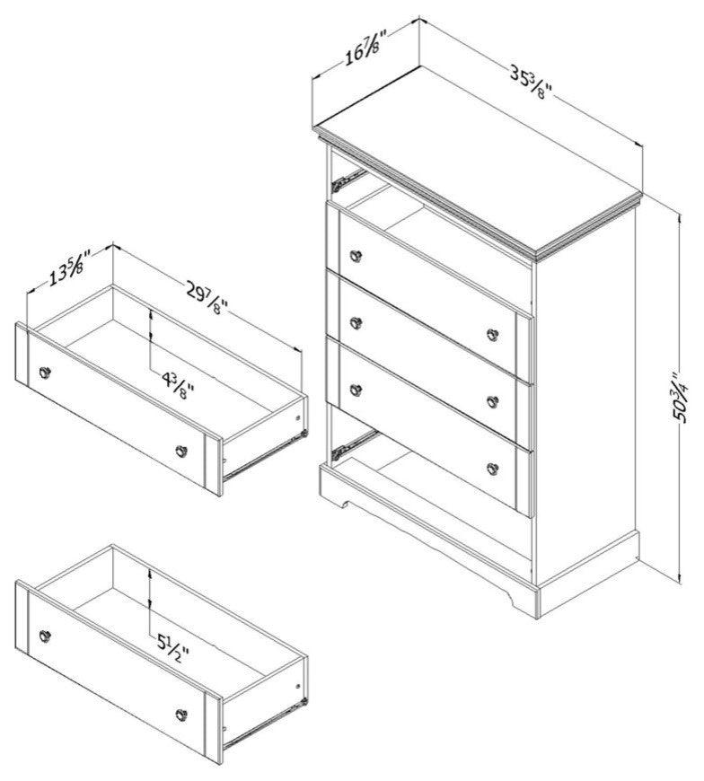 South Shore Avilla 5-Drawer Chest, Winter Oak