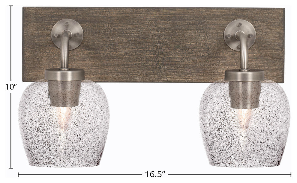 Oxbridge, Bath Bar, Graphite & Painted Distressed Metal, 6" Smoke Bubble