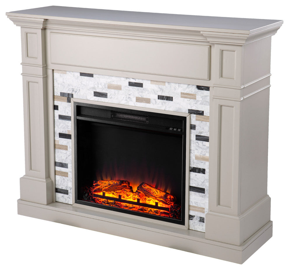 Sherborne Base Electric Fireplace With Marble Surround