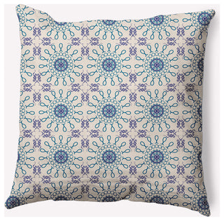 20" x 20" Sun Tile Indoor/Outdoor Polyester Throw Pillow, Autumn Blue
