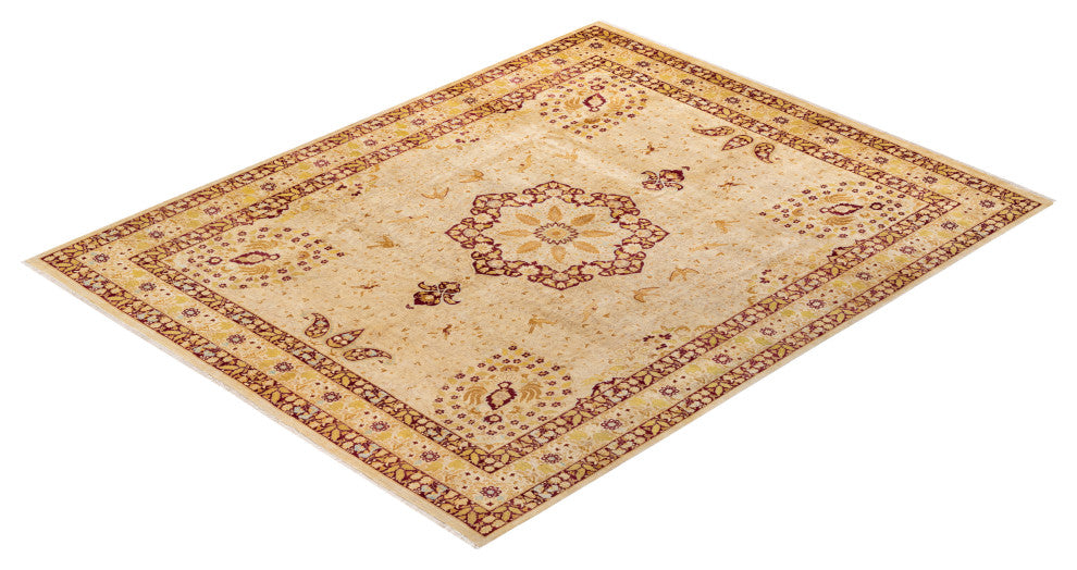 Mogul, One-of-a-Kind Hand-Knotted Area Rug Yellow, 8' 1" x 10' 1"