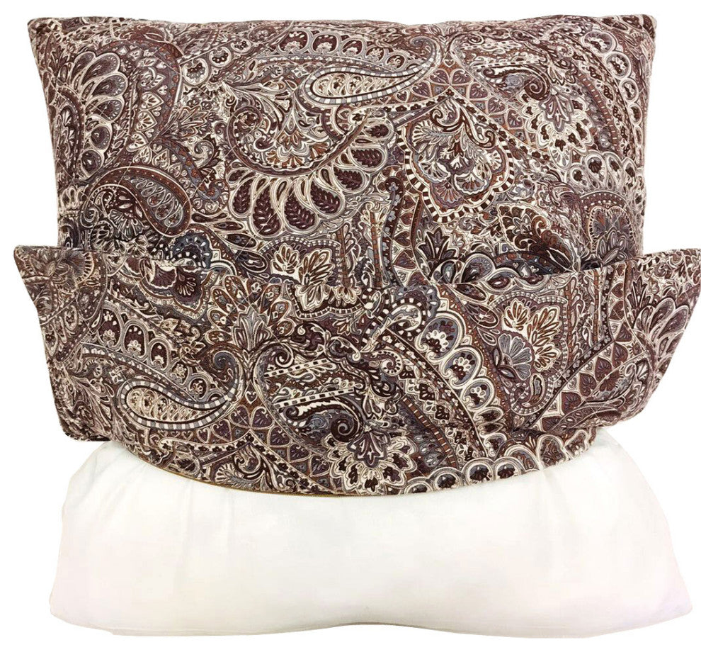 Paisley Suede 4 Piece Pillow Shell Set, Purple Ash, 20"x20"