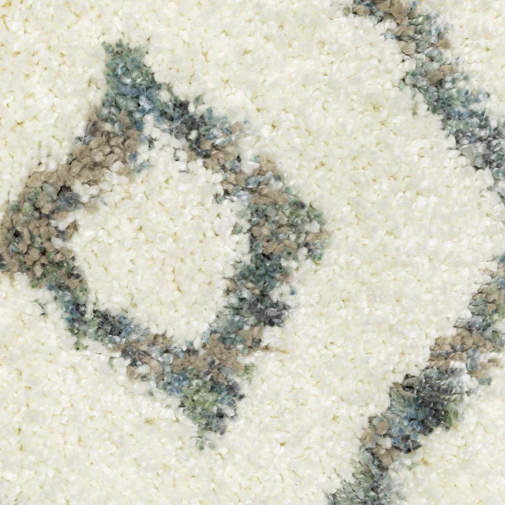 Aurora Diamond Ivory/Multi Indoor Area Rug, Ivory, 2'3" x 7'6"