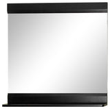 Solid Wood Frame Mirror, Black