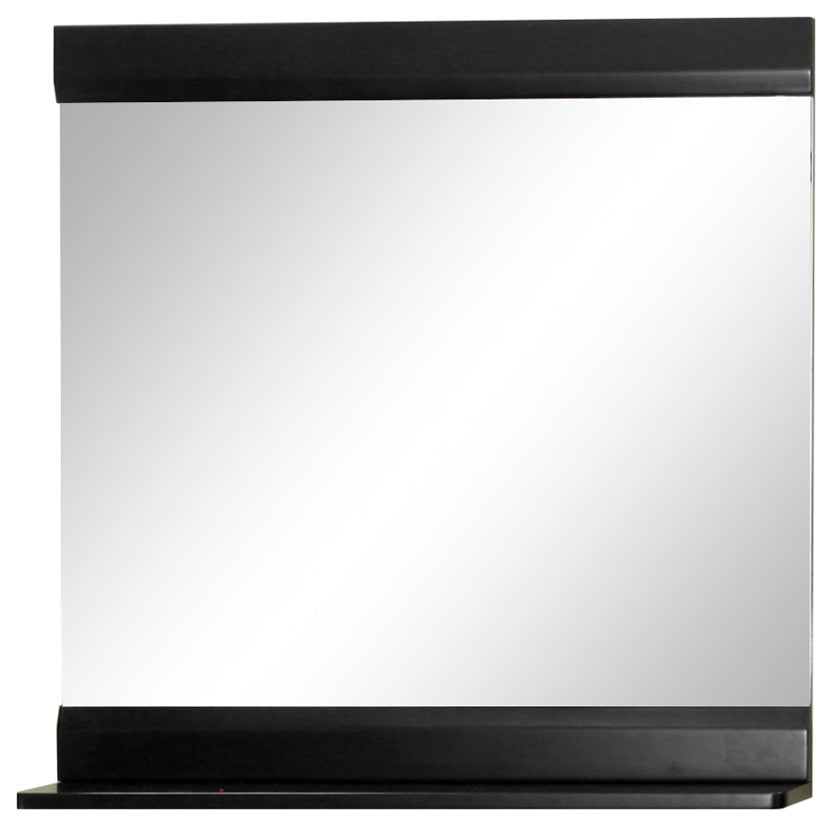 Solid Wood Frame Mirror, Black