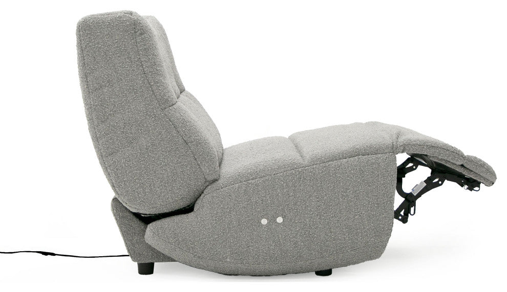 Divani Casa Basil Modern Grey Fabric Small Electric Recliner Chair