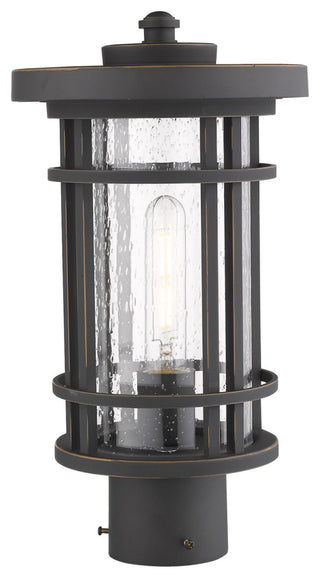 Z-Lite 570PHM Jordan 15" Tall Outdoor Single Head Post Light - Oil Rubbed