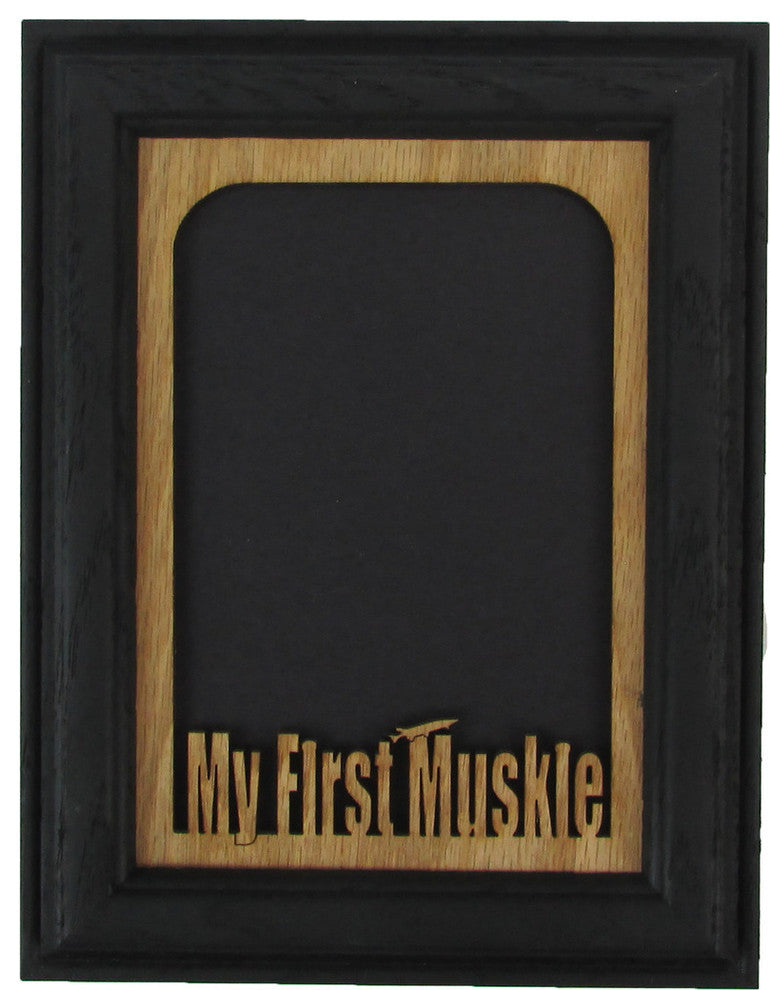 My First Muskie Vertical Black Picture Frame and Oak Matte, 5"x7"