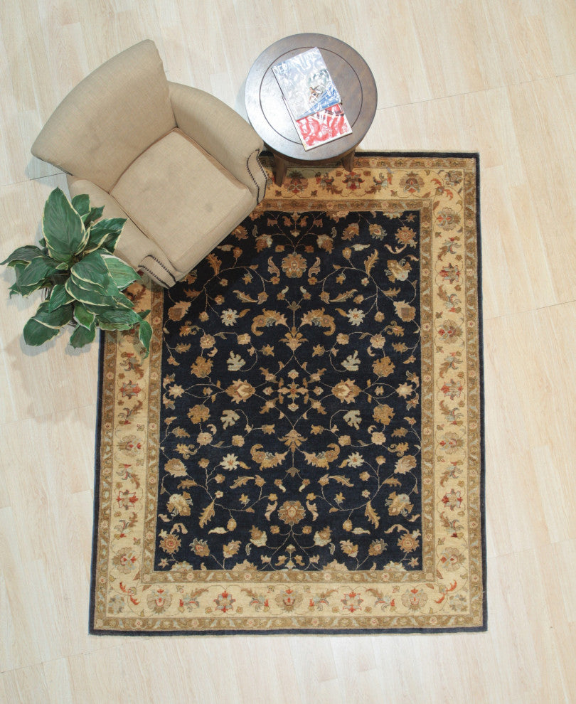 Navy Traditional Oriental Peshwar Area Rug