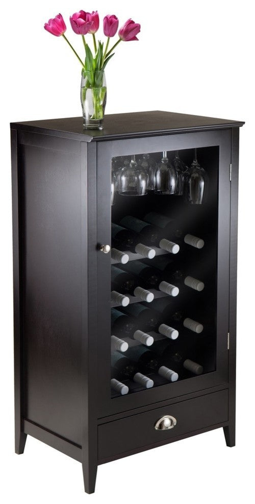 Bordeaux 20-Bottle Wine Cabinet, Espesso