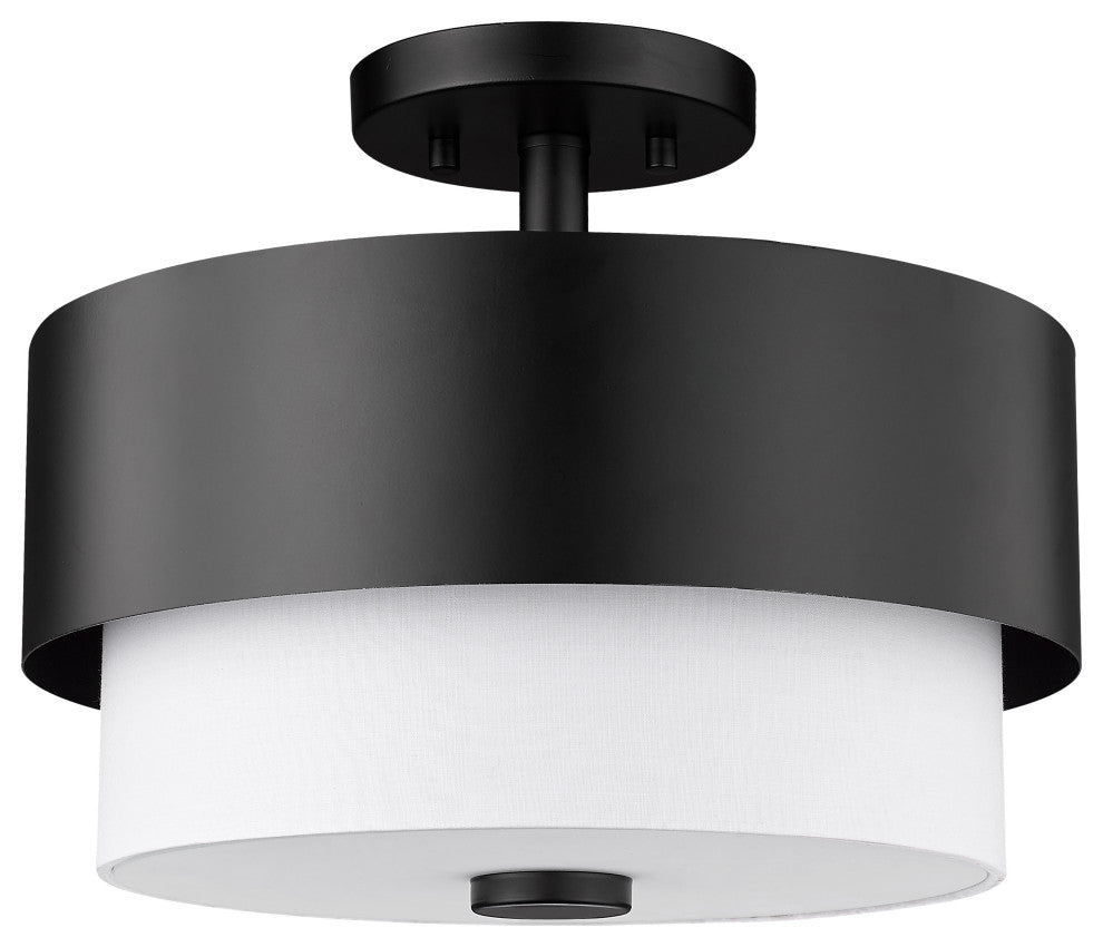 Z-LITE 2-Light Semi Flush, Matte Black