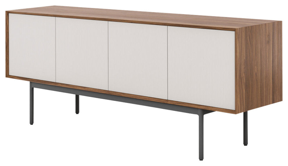 Calais Sideboard in Walnut and Matte Chateau Gray