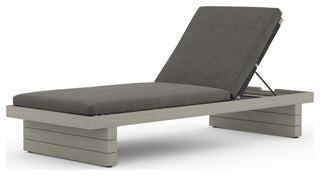 Leroy Outdoor Chaise Lounge-Grey/Chrcl