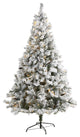 7' Flocked White River Mountain Pine Christmas Tree / Pinecones / 350 LED Lights