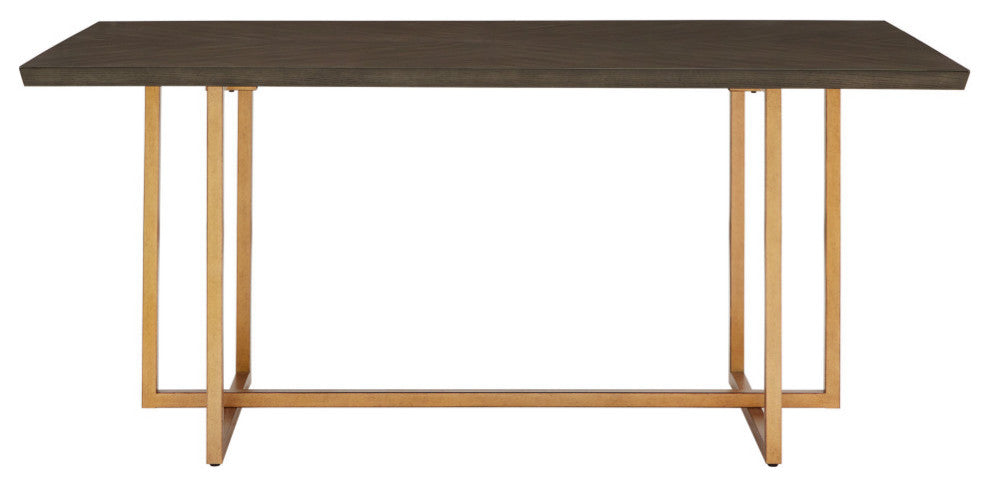 Chesher Gold Finish 68-inch Rectangular Dining Table