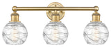 Athens Deco Swirl 3-Light 24" Bath Vanity Light, Brushed Brass, Clear