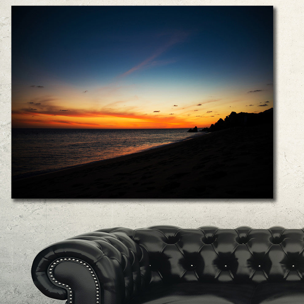 Sunset Over Beach in Cabo St.Lucas, Landscape Canvas Art Print, 40"x30"