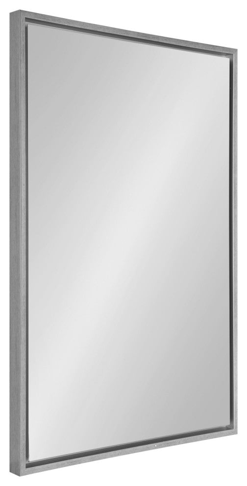 Evans Framed Floating Wall Mirror, Silver 24x36