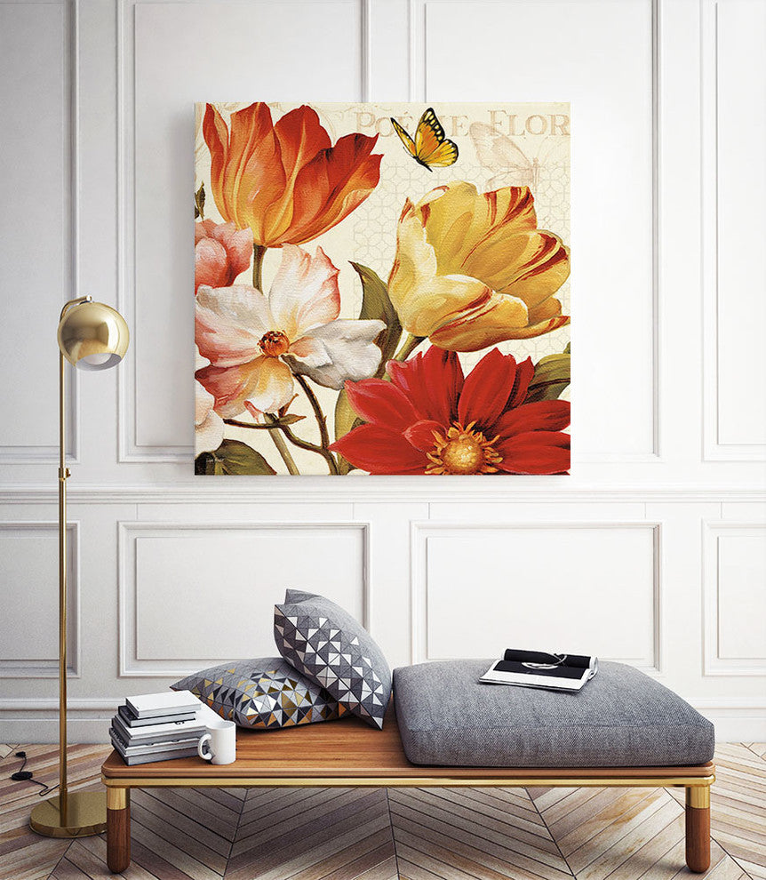 "Poesie Florale III" Museum Mounted Canvas Print, 20"x20"