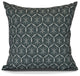 Tufted, Geometric Print Outdoor Pillow, Black, 20" x 20"