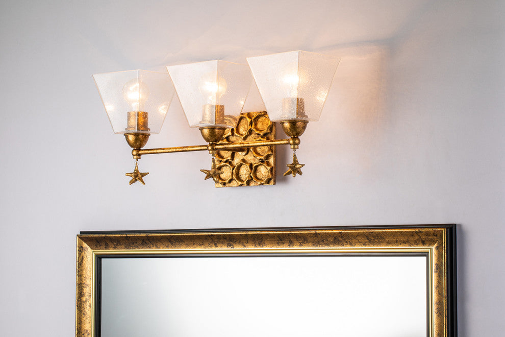 Star 3 Light Bath Vanity, Gold
