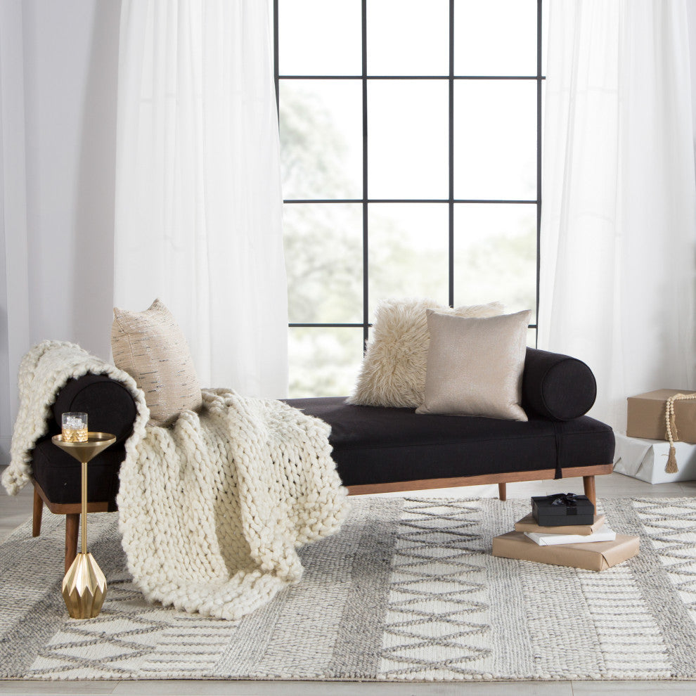 Jaipur Living Sandhurst Handmade Geometric Gray/White Area Rug, 5'x8'
