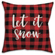 Let It Snow, Buffalo Check Plaid 18x18 Throw Pillow