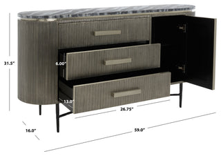 Safavieh Couture Everlyse Marble Top Sideboard, Silver