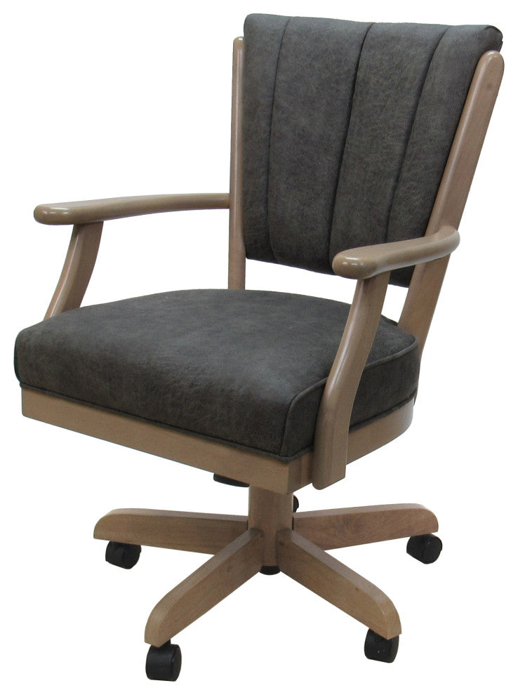 Dining Solid Wood Caster Chair on Wheels Classic, Northwest Elk White Wash