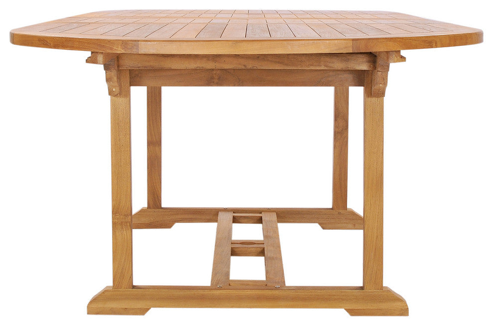 Teak Wood Orleans Oval Double Extension Outdoor Patio Dining Table