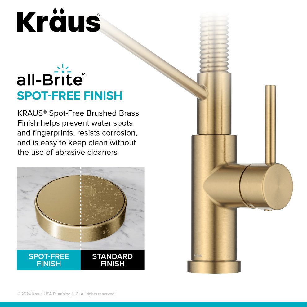 KRAUS Coda Commercial Style 2-Function 1-Handle Pull Down Kitchen Faucet, BB