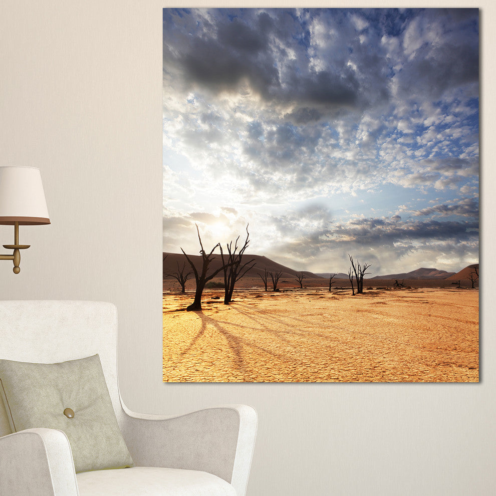 Namib Desert under Cloudy Sky, Oversized Landscape Canvas Art, 30"x40"