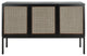 Safavieh Zadie 2 Shelf Rattan Sideboard, Black/Natural