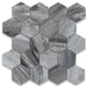 Bardiglio Gray Dark Grey Marble 3 inch Hexagon Mosaic Tile Polished, 1 sheet