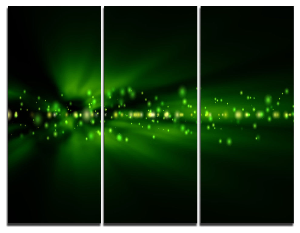 "Blurred Bright Green Lights" Photo Wall Art, 3 Panels, 36"x28"