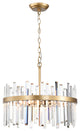 Eva 5-light Drum Crystal Glass Chandelier in Glossy Brass Finish