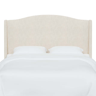 Camelback Wingback Headboard, Linen Talc, Twin