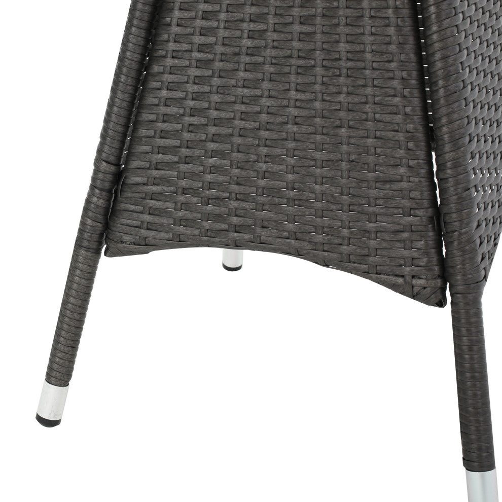 GDF Studio Colonial Outdoor Gray Wicker Round Bistro Table