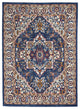 5' X 7' Blue And Ivory Power Loom Area Rug