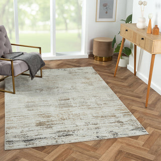 Brimah Gray/Ivory/Multi Distressed Stripe High-Low Indoor Area Rug, 7'9" X 9'9"