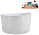 43" Streamline N3780BGL Soaking Freestanding Tub and Tray With Internal Drain