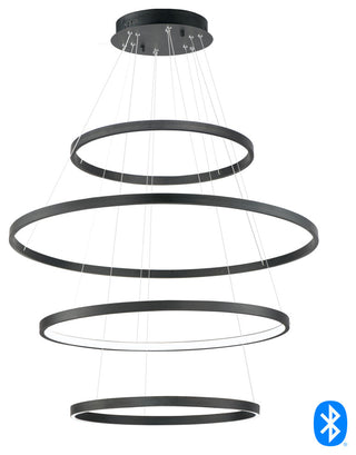 ET2 E22729 Groove 40"W LED Ring Chandelier - Black