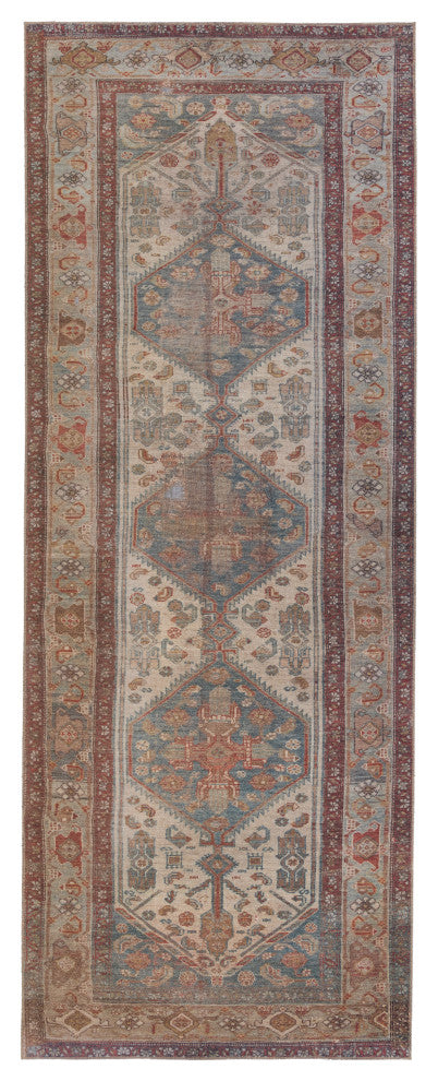 Machine Washable Jaipur Living Arkansas Medallion Blue/ Red Runner Rug 3'X8'