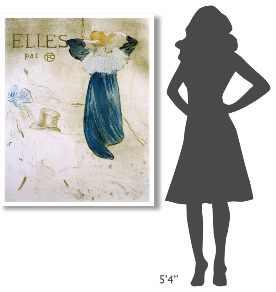 "Elles" Digital Paper Print by Henri Toulouse-Lautrec, 37"x46"