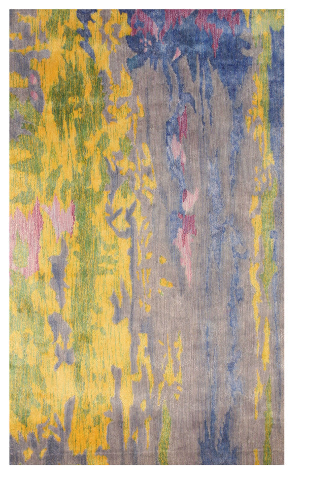 Multi-Colored Contemporary Abstract Bamboo Picaso Area Rug