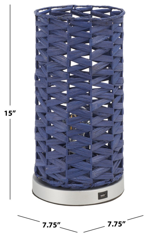 Safavieh Kirin Table Lamp With USB Port  Blue