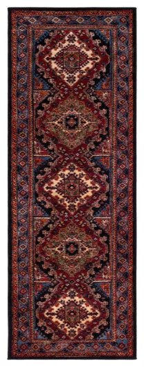 Surya Serapi SRP-1004 6'7"x9'6" Rug, Red/Black/Orange/Yellow/Blue/Lime/Ivory
