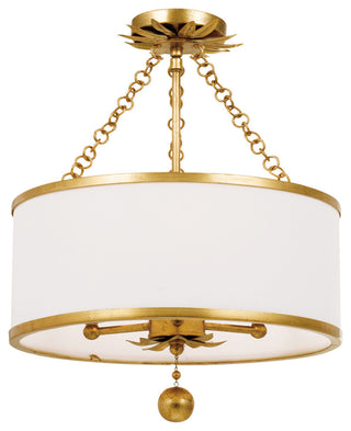 Broche 3 Light Antique Gold Chandelier