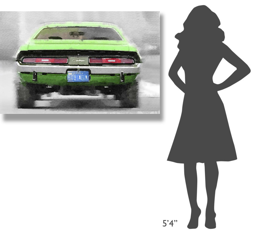 "Dodge Challenger Rear Watercolor" Fine Art Print